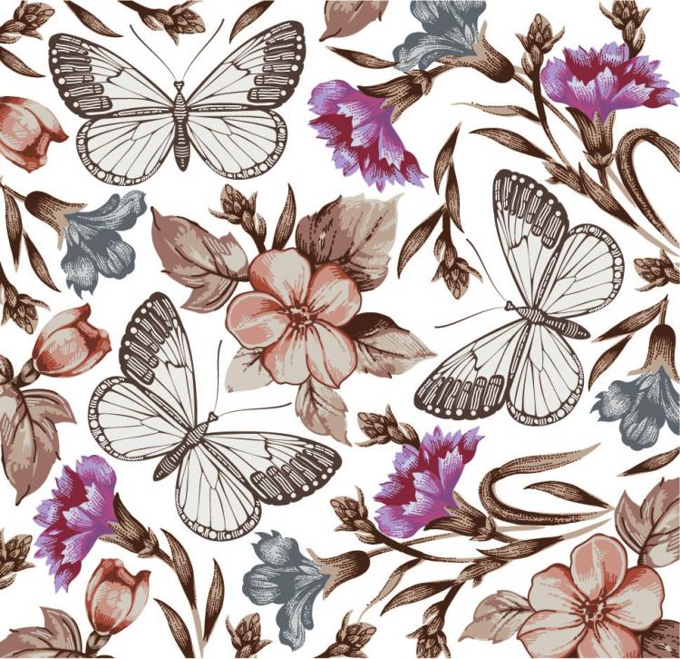 free vector Butterfly floral 04 vector